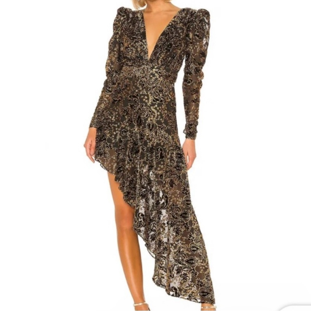 Hemant and Nandita X REVOLVE Inara Dress in Black gold size S